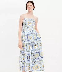 Lemon Linen Blend Strappy Maxi Pocket Dress