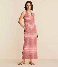 Petite Lou & Grey Striped Soft Slub Maxi Pocket Tee Dress