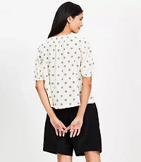 Dotted Bubble Sleeve Blouse