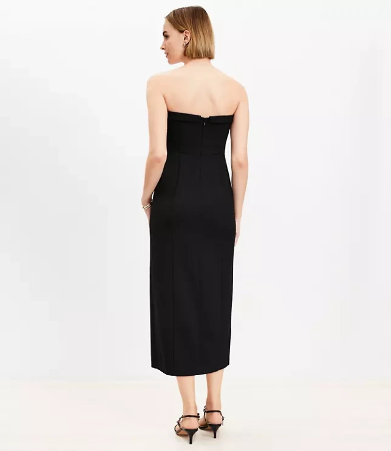 Petite Knit Strapless Midi Dress