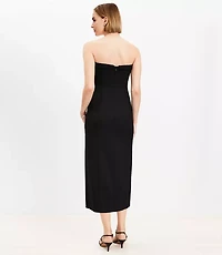 Petite Knit Strapless Midi Dress