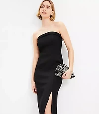 Petite Knit Strapless Midi Dress