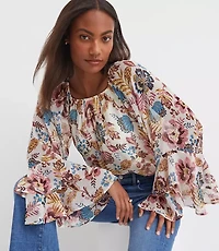 Garden Tiered Ruffle Sleeve Blouse