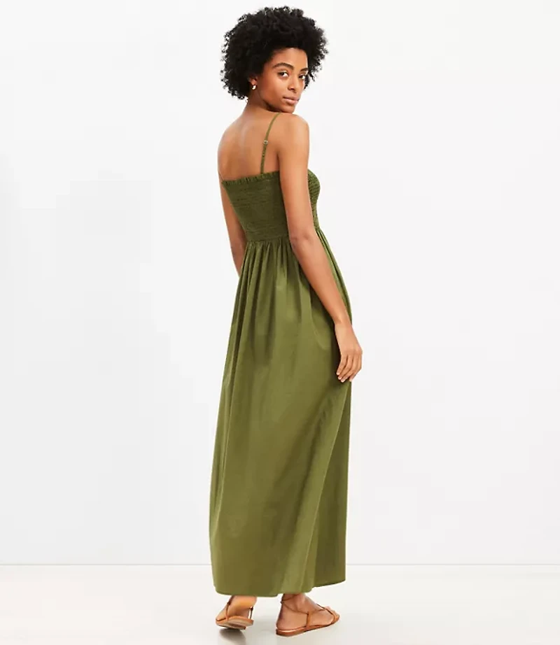 LOFT Smocked Cami Maxi Pocket Dress