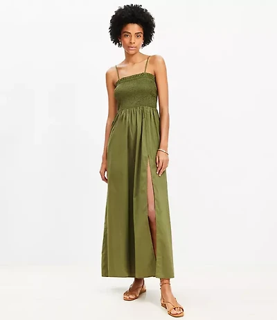 LOFT Smocked Cami Maxi Pocket Dress