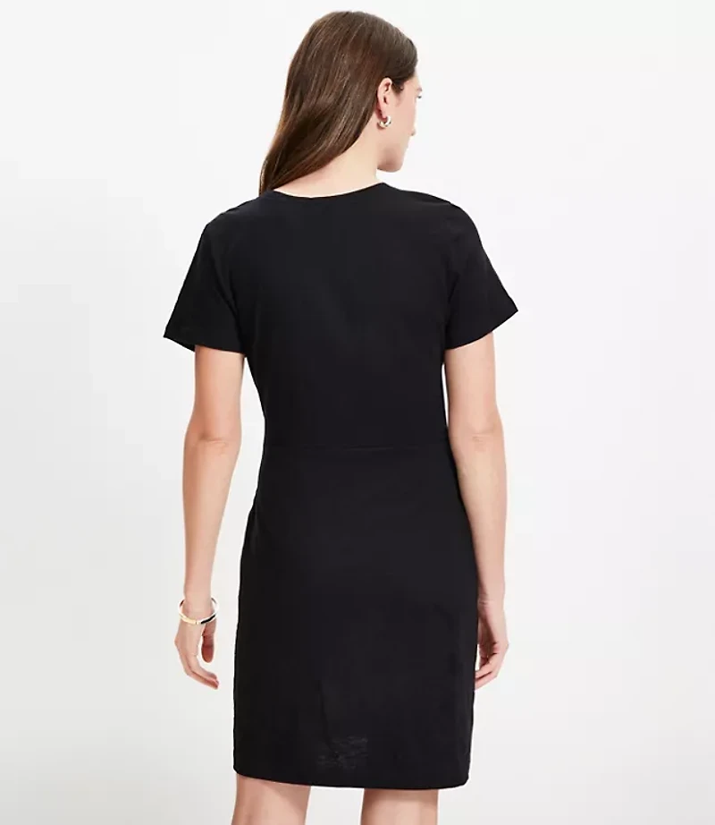 Petite Draped Mini Tee Dress