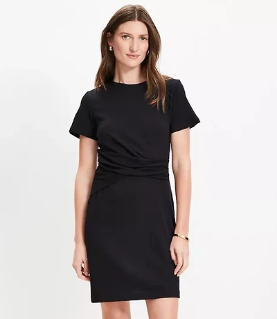 Petite Draped Mini Tee Dress