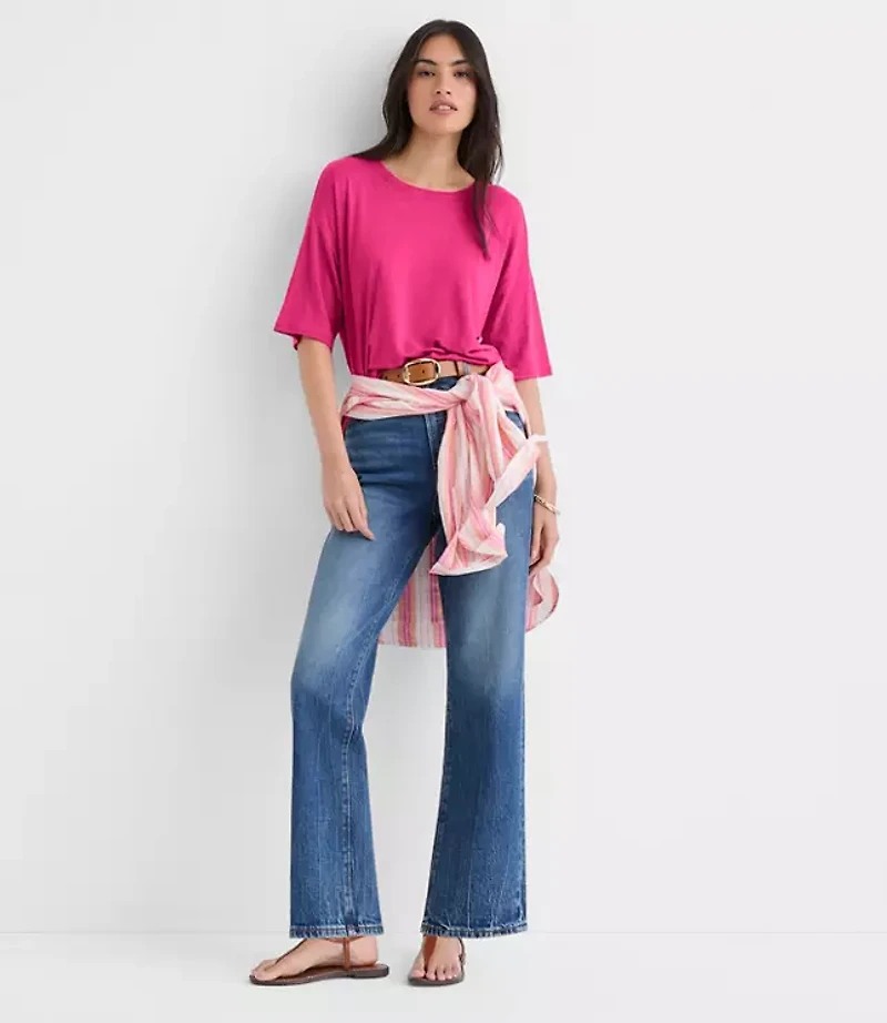 Petite Linen Blend Modern Tee