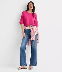 Petite Linen Blend Modern Tee