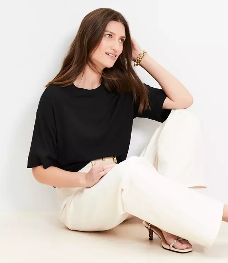 Petite Linen Blend Modern Tee