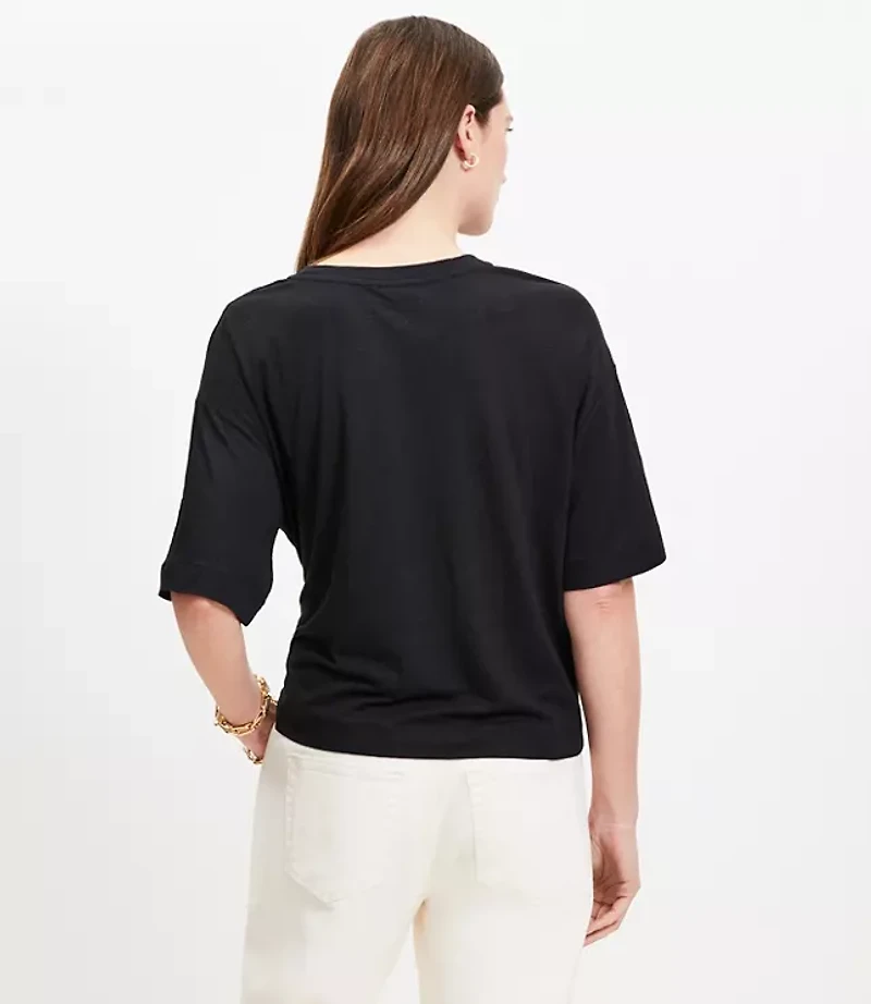 Petite Linen Blend Modern Tee