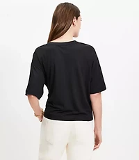 Petite Linen Blend Modern Tee