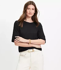 Petite Linen Blend Modern Tee