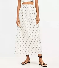 LOFT Beach Dotted Linen Cotton Maxi Wrap Skirt