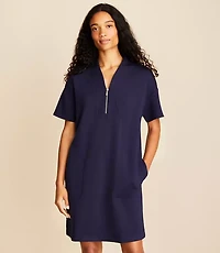 Lou & Grey Scubasoft Half Zip Mini Pocket Dress