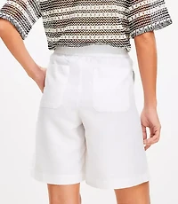 Pull On Bermuda Shorts Linen Cotton
