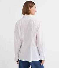 Seamed Poplin Tunic Shirt