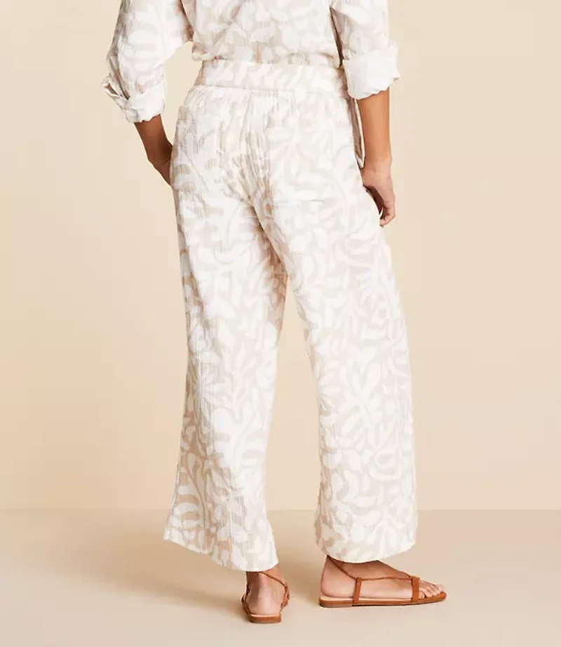 Petite Lou & Grey Jungle Gauze Wide Leg Crop Pants