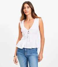 Double Tie Smocked Top