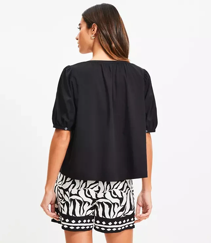 Petite Bubble Sleeve Blouse