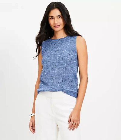 Petite Textured Boatneck Sweater Tank