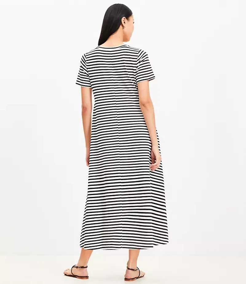 Petite Striped Maxi Tee Dress