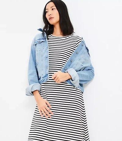 Petite Striped Maxi Tee Dress