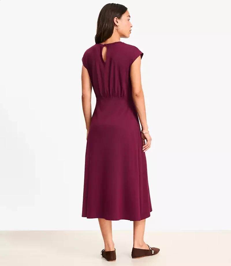 Cap Sleeve Midi Pocket Dress