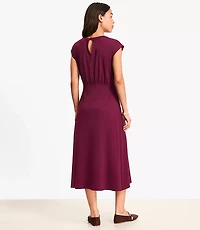 Cap Sleeve Midi Pocket Dress