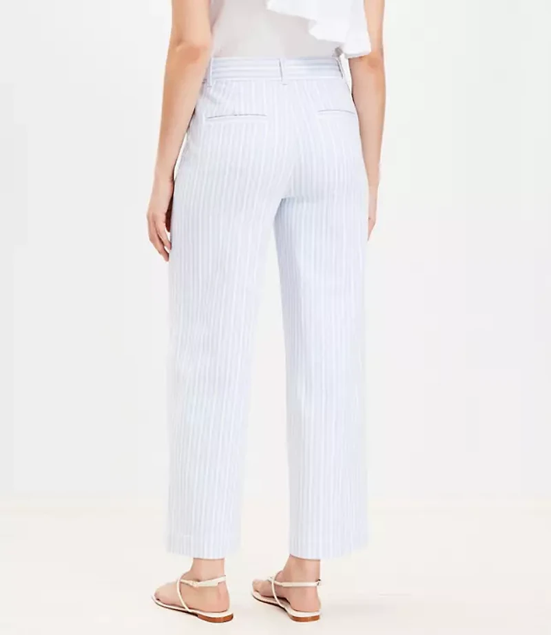 Petite Palmer Wide Leg Crop Pants Textured Stripe