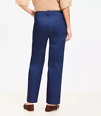Darted Straight Pants Stretch Cotton