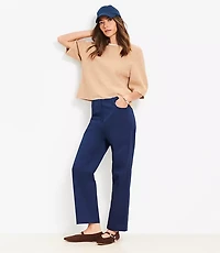 Darted Straight Pants Stretch Cotton