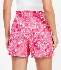 Paisley Breezy Shorts in Linen Blend