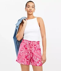 Paisley Breezy Shorts in Linen Blend