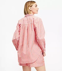 Petite Striped Poplin Everyday Oversized Pocket Shirt