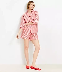 Petite Striped Poplin Everyday Oversized Pocket Shirt