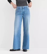Rivete Tall Fresh Cut Mid Rise Relaxed Flare Jeans Light Wash