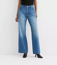 Rivete Tall Mid Rise Wide Leg Jeans in Vintage Dark Wash