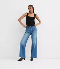 Rivete Tall Mid Rise Wide Leg Jeans in Vintage Dark Wash