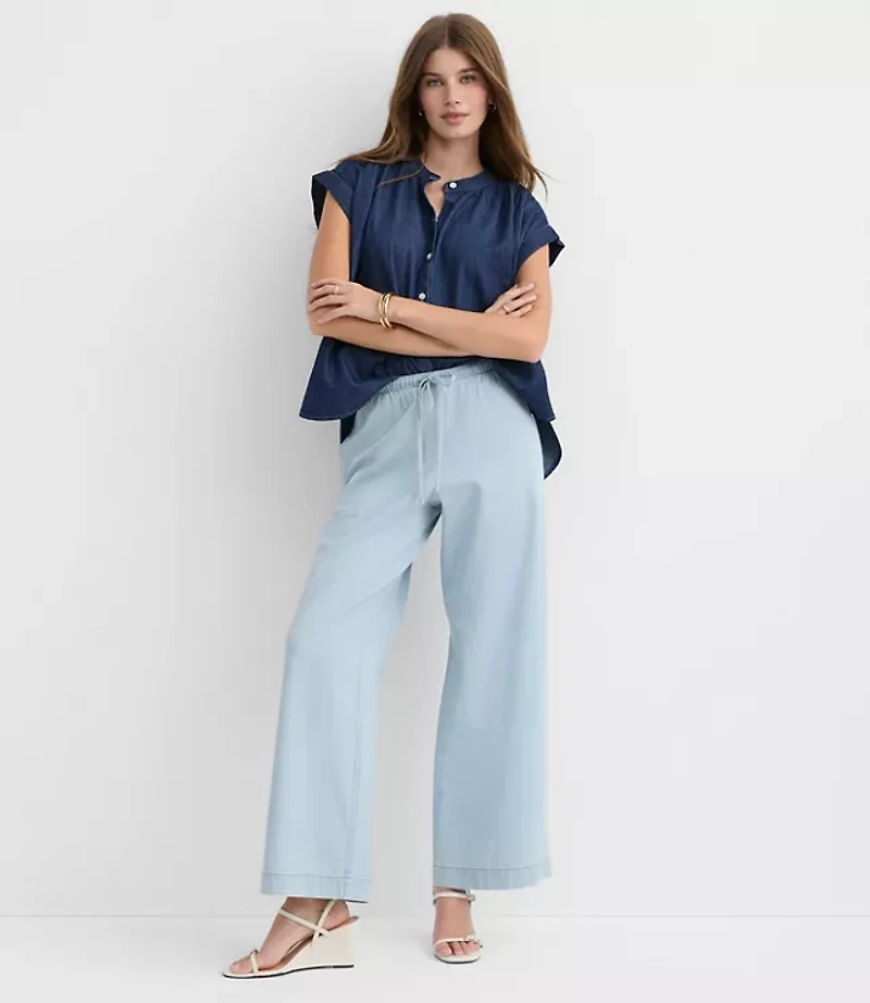 Petite Chambray Everyday Dolman Shirt