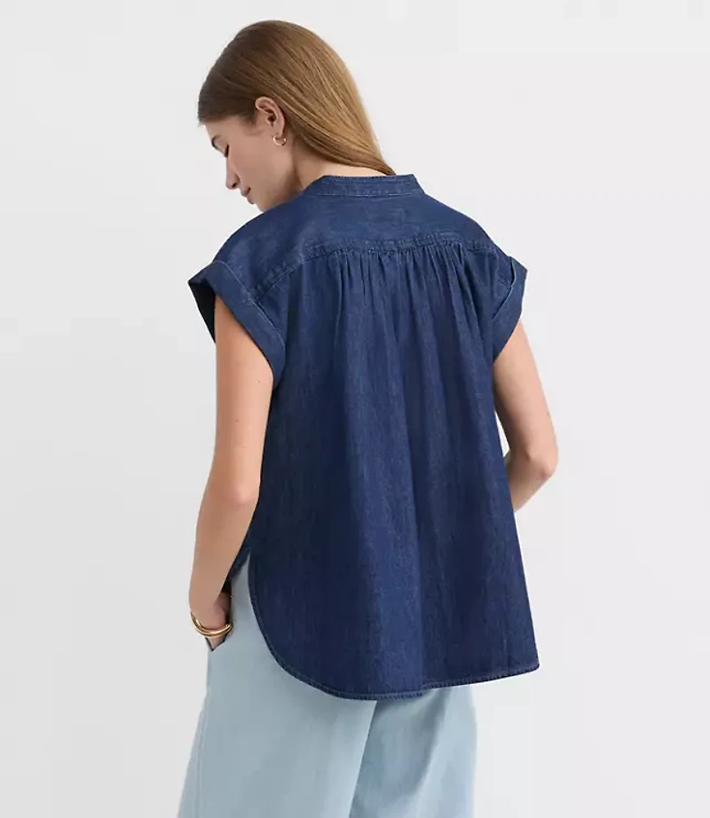 Petite Chambray Everyday Dolman Shirt