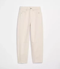 Rivete Tall Curvy Seamed High Rise Barrel Jeans Ivory