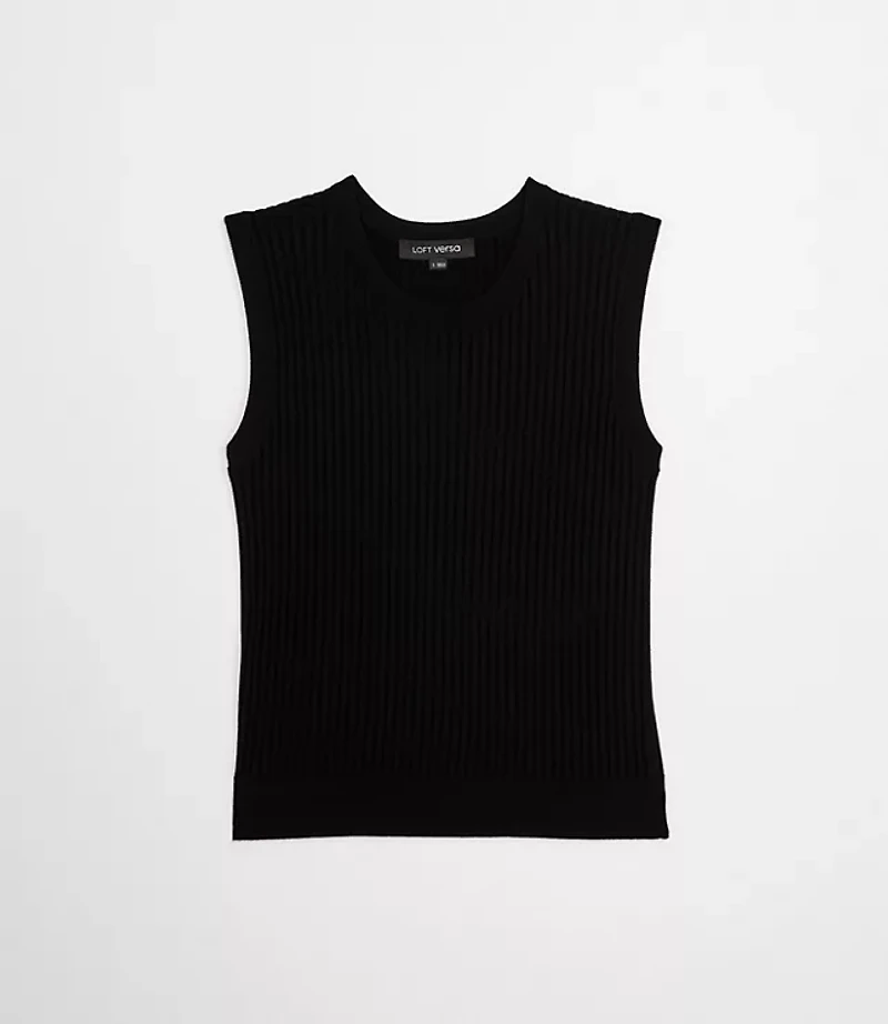 Petite LOFT Versa Ribbed Sleeveless Sweater