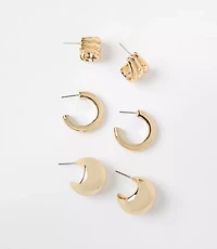 Mixed Huggie Hoop Earring Set