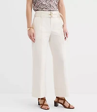 Petite Double Belted Wide Leg Pants