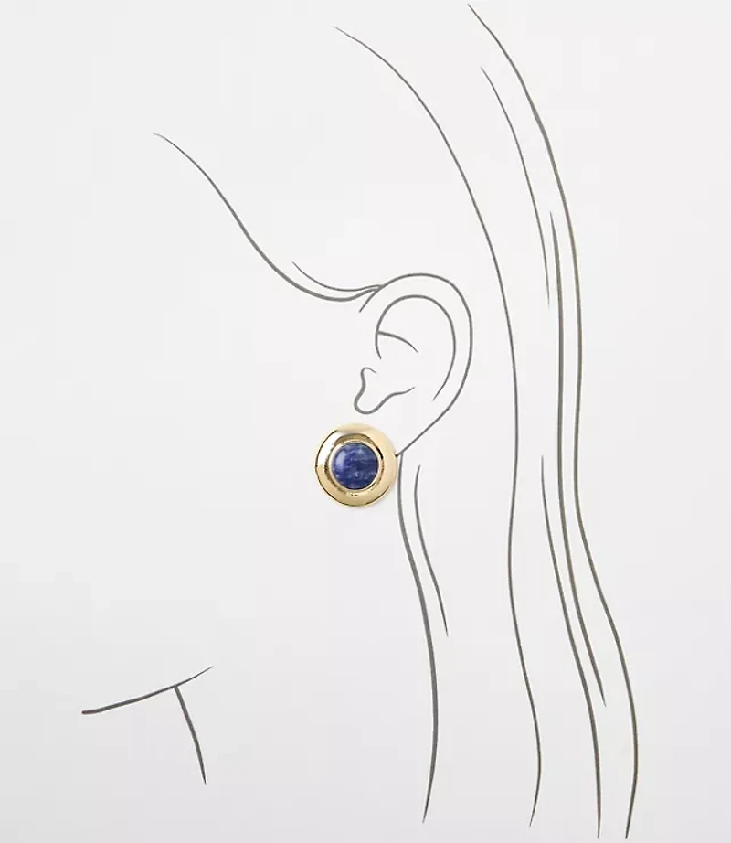 Marbleized Circle Stud Earrings