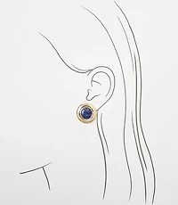 Marbleized Circle Stud Earrings