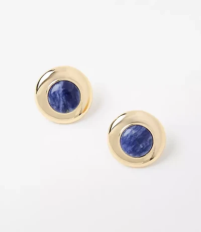 Marbleized Circle Stud Earrings