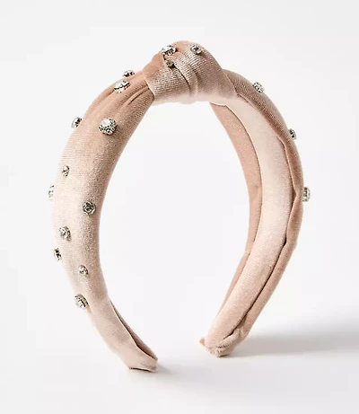 Sparkle Embellished Velvet Knot Headband