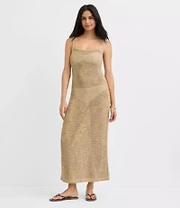 LOFT Beach Shimmer Pointelle Sweater Maxi Swimsuit Coverup